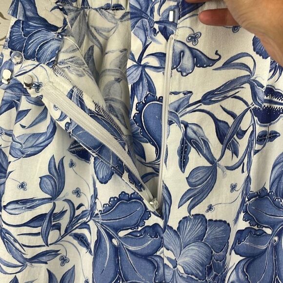 Tropical Print Paperbag High Waist Linen Blend Shorts 4 - Picture 9 of 12